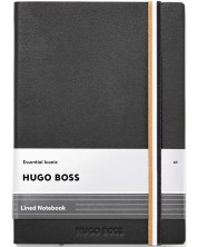 Σημειωματάριο Hugo Boss Iconic - A5, σελίδες με γραμμές, μαύρο -1