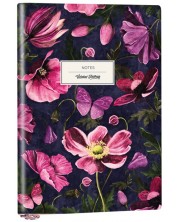 Σημειωματάριο Victoria's Journals Florals - Λουλούδια, A6, πλαστικό εξώφυλλο,  διακεκομμένες σελίδες, 96 φύλλα -1