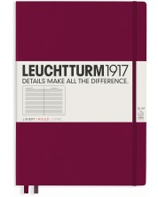 Σημειωματάριο  Leuchtturm1917 Master Slim - А4+, σελίδες  με γραμμές ,Port Red