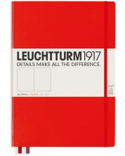 Тефтер Leuchtturm1917 Master Slim - А4+, λευκές σελίδες, Red