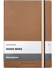 Σημειωματάριο Hugo Boss Iconic - A5, με λευκά φύλλα, καφέ -1