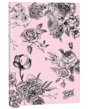 Σημειωματάριο Victoria's Journals Florals - Ροζ και μαύρο, πλαστικό εξώφυλλο, A5 -1