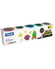 Ζύμη για μοντελοποίηση Milan Soft dough - Glitter, 5 χρώματα x 142 γρ