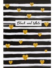Τετράδιο Black&White - Black/Gold, А4, 80 φύλλα, φαρδιές σειρές, ποικιλία -1
