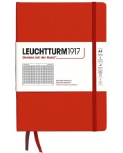 Σημειωματάριο Leuchtturm1917 Natural Colors - A5, κόκκινο, σελίδες με τετράγωνα, σκληρό εξώφυλλο -1