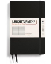 Σημειωματάριο Leuchtturm1917  Paperback - B6+, μαύρο, σελίδες με γραμμές, σκληρό εξώφυλλο
