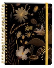 Σημειωματάριο Victoria's Journals Florals - Χρυσαφί και μαύρο, σκληρό εξώφυλλο, διακεκομμένες σελίδες, 96 φύλλα, A5 -1