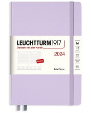 Σημειωματάριο Leuchtturm1917 Daily Planner - А5, μωβ, 2024