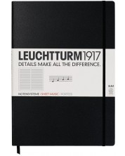 Σημειωματάριο Leuchtturm1917 - А4+, σελίδες πεντάγραμμα, Black