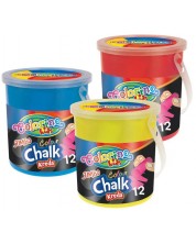 Χρωματιστές κιμωλίες Colorino Kids - Jumbo, 12 χρωμάτων, σε κουβά -1
