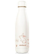 Θερμικό μπουκάλι με μαλακό κάλυμμα  Miniland - Natur, Λαγουδάκι,500 ml -1