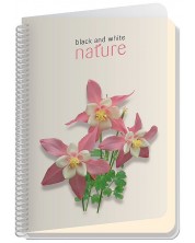 Τετράδιο σπιράλ Black&White Nature - A5,100 φύλλα, φαρδιές σειρές, ποικιλία