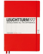 Тефтер Leuchtturm1917 Master Slim - А4+, διακεκομμένες σελίδες, Red