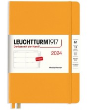 Σημειωματάριο Leuchtturm1917 Weekly Planner - A5, πορτοκαλί, 2024