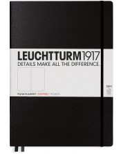 Σημειωματάριο Leuchtturm1917 Notebook Master Slim A4 - Μαύρο, σελίδες με κουκίδες