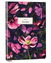 Σημειωματάριο Victoria's Journals Florals - Λουλούδια, πλαστικό κάλυμμα, διακεκομμένες σελίδες, 96 φύλλα, А5