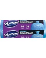 Σακούλες απορριμμάτων Vortex - Standard, 35 l, 30 τεμάχια, μπλε -1