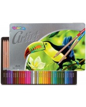 Χρωματιστά μολύβια Colorino Artist - σε μεταλλικό κουτί, 36 χρώματα