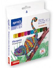 Χρωματιστοί μαρκαδόροι SpreeArt - Ø 2.3 mm, 24 χρώματα