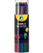 Χρωματιστά μολύβια Adel BlackLine - Σε σωλήνα, 24 χρώματα -1