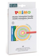 Χρωματιστά μολύβια Primo Maxi - Τριγωνικά, 12 τεμάχια