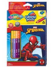 Χρωματιστά μολύβια Colorino - Marvel Spider-Man,24 χρώματα και ξύστρα -1