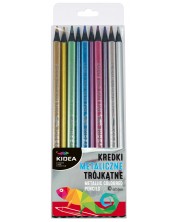 Χρωματιστά μολύβια Kidea - 10 χρώματα, μεταλλικά -1