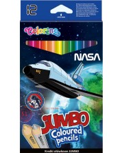 Χρωματιστά μολύβια Colorino - Jumbo Nasa, 12 χρωμάτων -1