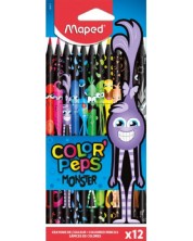 Χρωματιστά μολύβια Maped Color Peps - Monster, 12 χρώματα -1