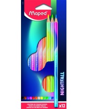 Χρωματιστά μολύβια Maped Nightfall - 12 χρώματα -1