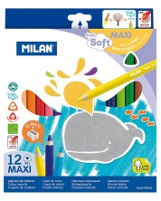 Χρωματιστά μολύβια Milan Super Soft - 6 mm, 12 χρώματα
