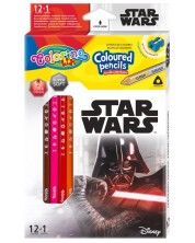 Χρωματιστά μολύβια Colorino - Marvel Star Wars,12+1 χρώματα, ξύστρα -1