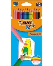 Χρωματιστά μολύβια Bic Kids Tropic - 12 τεμάχια