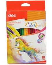 Χρωματιστά μολύβια Deli Colorun - EC00310, 18 χρώματα