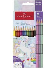 Χρωματιστά μολύβια Faber-Castell -  Μονόκερος, 10 + 3 χρώματα -1