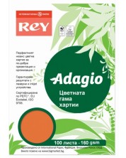 Χαρτόνι έγχρωμης αντιγραφής Rey Adagio - Orange, A4, 160 g/m2 , 100 φύλλα -1