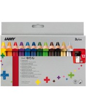 Χρωματιστά μολύβια με ξύστρα Lamy 3plus, 12 τεμαχίων