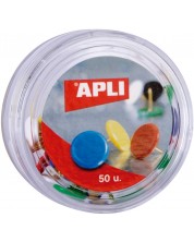 Πολύχρωμες πινέζες Apli - Ø 10 mm, 50 τεμάχια