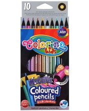 Χρωματιστά μολύβια Colorino Kids - μεταλλικά, 10 χρώματα