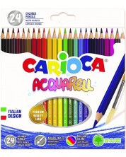 Χρωματιστά μολύβια Carioca - 24 χρώματα, ακουαρέλα -1