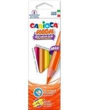 Χρωματιστά μολύβια Carioca Neon - Maxi, 6 χρώματα -1