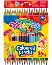 Έγχρωμα μολύβια διπλής όψης Colorino Kids - 18 τεμάχια