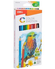 Χρωματιστά μολύβια Deli Color Emotion - EC00200, 12 χρώματα