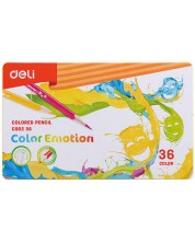 Χρωματιστά μολύβια Deli Color Emotion - EC00235, 36 χρώματα, σε κουτί