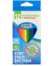 Χρωματιστά αντιβακτηριακά μολύβια S. Cool - 12 χρώματα -1