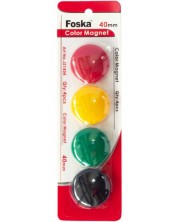 Χρωματιστοί μαγνήτες για λευκό πίνακα Foska - 40 mm, 4 τεμάχια -1
