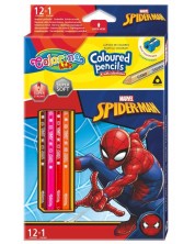 Χρωματιστά μολύβια Colorino - Marvel Spider-Man, 12 + 1 χρώματα και ξύστρα -1