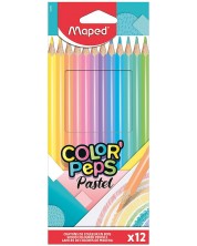 Χρωματιστά μολύβια Maped Color Peps - Παστέλ, 12 χρώματα -1