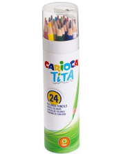 Χρωματιστά μολύβια Carioca Tita - 24 χρώματα + ξύστρα -1