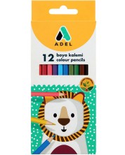 Χρωματιστά μολύβια Adel - 12  χρώματα, μακριά -1